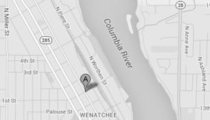 Map of Wenatchee, Washington, office location